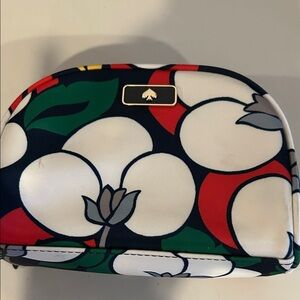 Kate Spade Red and Green Floral Cosmetic Case